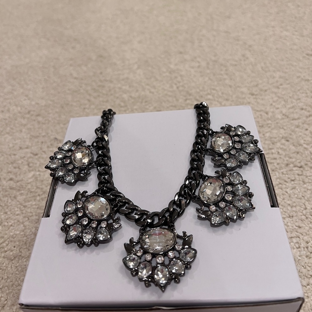 Dark Silver Statement Necklace